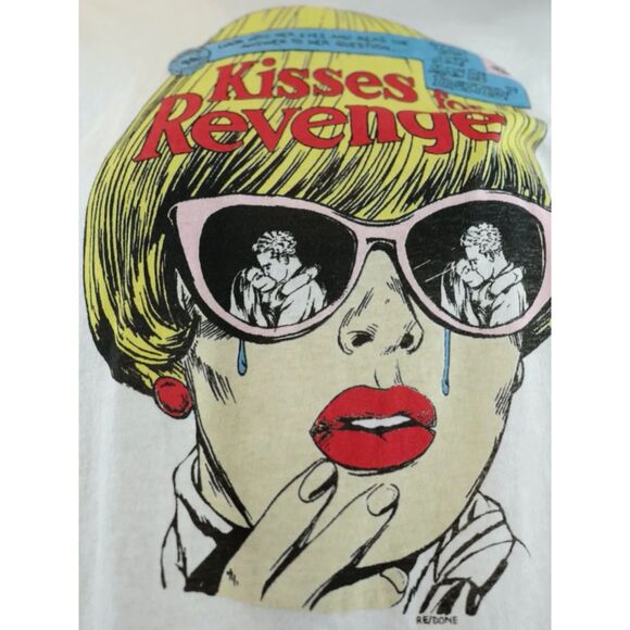 RE/DONE Kisses for Revenge Graphic Retro 70's Loose Tee Vintage White Sz XS $150 - Picture 10 of 12